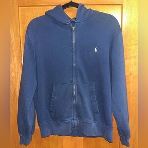Vintage Polo by Ralph Lauren Men’s Full Zip Navy Blue Hoodie XL